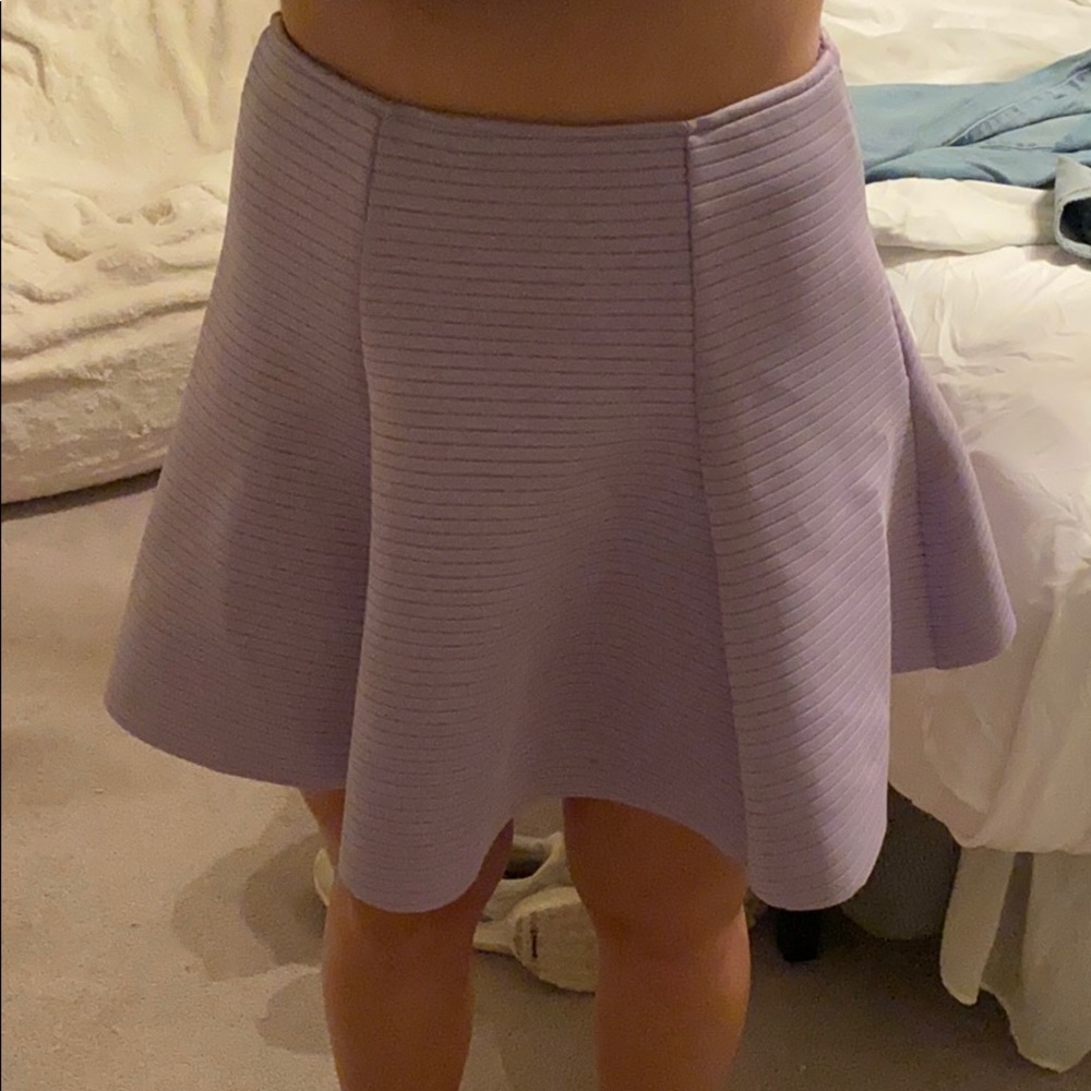 purple stripped skirt